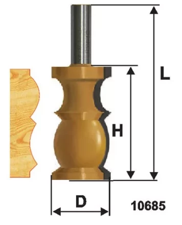 Фреза по дереву кромочная фигурная 32х57 №2 твердосплав ц/хв 12 ЭНКОР 10685 купить в Надыме