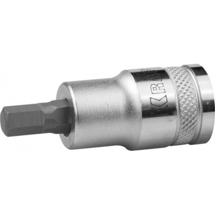 Торцовая бита-головка KRAFTOOL &quot;INDUSTRIE QUALITAT&quot;, материал S2, HEX, сатинированная, 1/2&quot;, H7 27908-07_z01 купить в Надыме