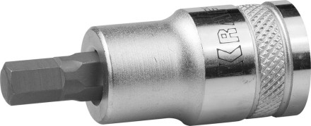 Торцовая бита-головка KRAFTOOL &quot;INDUSTRIE QUALITAT&quot;, материал S2, HEX, сатинированная, 1/2&quot;, H7 27908-07_z01 купить в Надыме