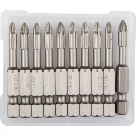 Биты "ЕХPERT" торсионные кованые, обточенные, KRAFTOOL 26123-1-50-10, Cr-Mo сталь, тип хвостовика E 1/4", PZ1, 50мм, 10шт 26123-1-50-10 купить в Надыме