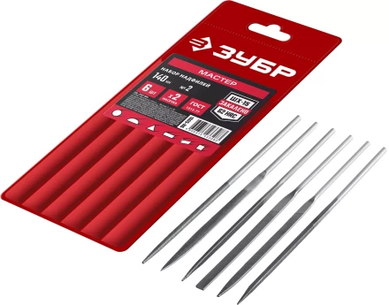 ЗУБР 6 шт, 140 мм, набор надфилей в чехле (1605-H6) купить в Надыме