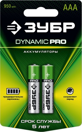 Аккумулятор ЗУБР никель-металлгидридный, тип ААА, 1100мАч, 4шт на карточке 59271-4C купить в Надыме
