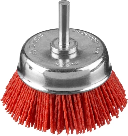 ЗУБР "ПРОФЕССИОНАЛ". Щетка чашечная для дрели, нейлоновая проволока с абразивным покрытием, 75мм 35165-075_z02 купить в Надыме