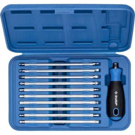 Набор ЗУБР: Отвертка с 2сторонними стержнями, пластик бокс, хромованадиевая сталь, 11 предметов, 175мм 25426-H11 купить в Надыме