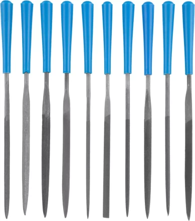 Набор ЗУБР "ЭКСПЕРТ": Надфили, пластмассовая ручка, насечка 2 = Бархатная, с чехлом, 100мм, 10шт 16023-2-H10 купить в Надыме