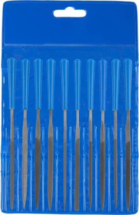 Набор ЗУБР "ЭКСПЕРТ": Надфили, пластмассовая ручка, насечка 2 = Бархатная, с чехлом, 100мм, 10шт 16023-2-H10 купить в Надыме