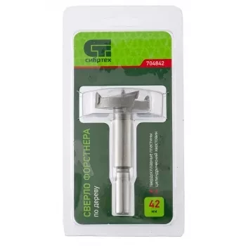 Сверло Форстнера по дереву 42 мм цилиндрический хвостовик СИБРТЕХ 704842 купить в Надыме