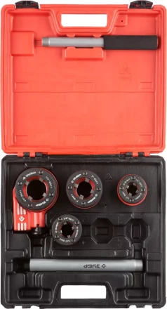 Набор ЗУБР "ЭКСПЕРТ" №4 резьбонарезной трубный в пластмассовом боксе, 1/2" - 1 1/4", 5 предметов 28270-H4 купить в Надыме