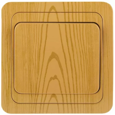 Выключатель СВЕТОЗАР "ГАММА" одноклавишный, цвет ольха, 10A/~250B SV-54130-A купить в Надыме