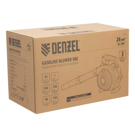 Воздуходувка-пылесос бензиновая Denzel GL-260 57902, 26 см3, 1 л.с. купить в Надыме