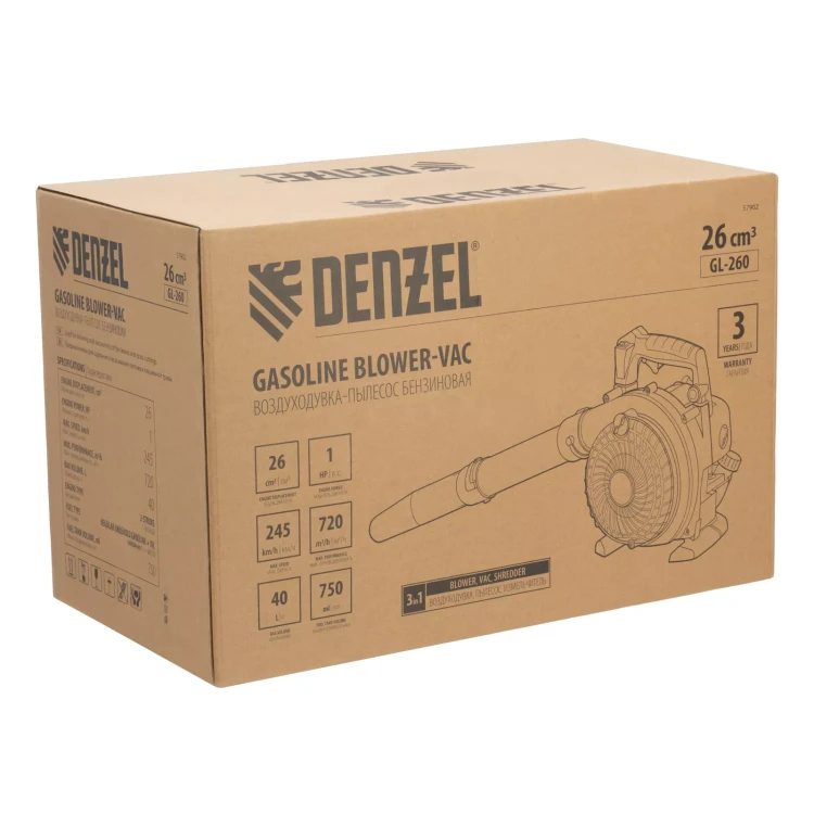 Воздуходувка-пылесос бензиновая Denzel GL-260 57902, 26 см3, 1 л.с. купить в Надыме