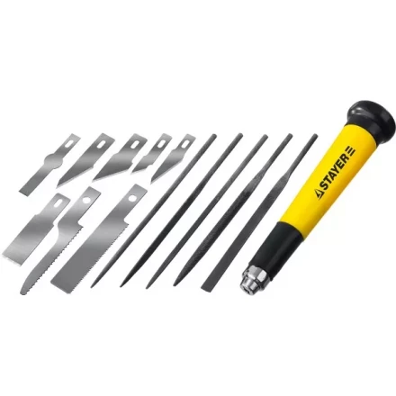 Набор STAYER Нож “MASTER” для точных работ в комплекте с лезвиями различной формы и надфилями, в чехле,38 предметов 09145-H38 купить в Надыме