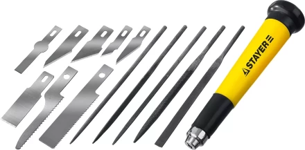 Набор STAYER Нож “MASTER” для точных работ в комплекте с лезвиями различной формы и надфилями, в чехле,38 предметов 09145-H38 купить в Надыме
