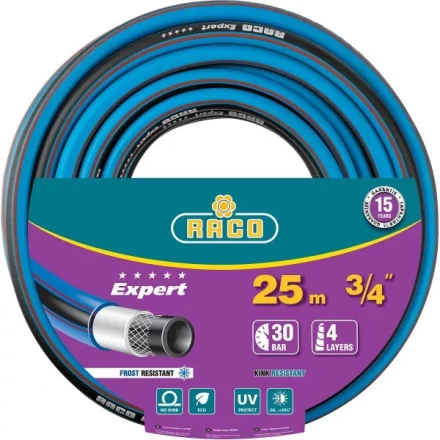 Шланг RACO EXPERT поливочный, 30атм., армированный, 4-х слойный, 3/4"x25м 40302-3/4-25_z01 купить в Надыме