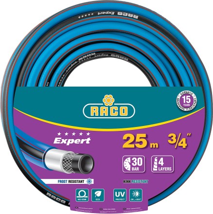 Шланг RACO EXPERT поливочный, 30атм., армированный, 4-х слойный, 3/4&quot;x25м 40302-3/4-25_z01 купить в Надыме
