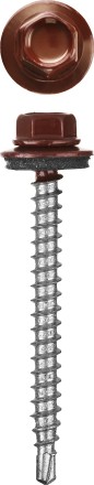 Саморезы СКМ кровельные, RAL 3005 темно-красный, 19 x 5.5 мм, 2 500 шт, для металлических конструкций, STAYER 30300-55-019-3005 купить в Надыме
