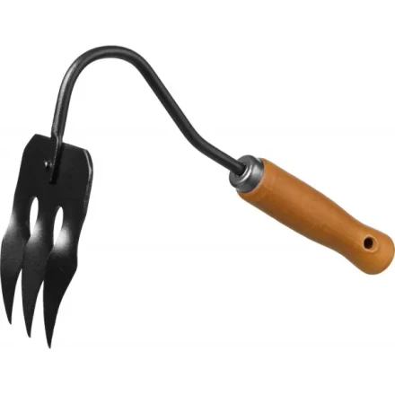 GRINDA PROLine. Грабли-рыхлитель 3-хзубые с деревянной ручкой 120х86х265мм 421514 купить в Надыме