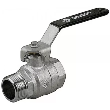 Кран шаровой ЗУБР полнопроходной "мама-папа", ручка, хромиров латунь, 1/2" 4-51321-C-1/2 купить в Надыме