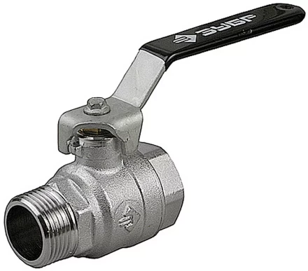 Кран шаровой ЗУБР полнопроходной "мама-папа", ручка, хромиров латунь, 1/2" 4-51321-C-1/2 купить в Надыме