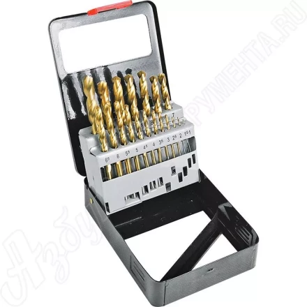 Набор сверл по мет 1,0-10,0мм 19шт желтые, мет. коробка Кратон 1 05 01 014 купить в Надыме