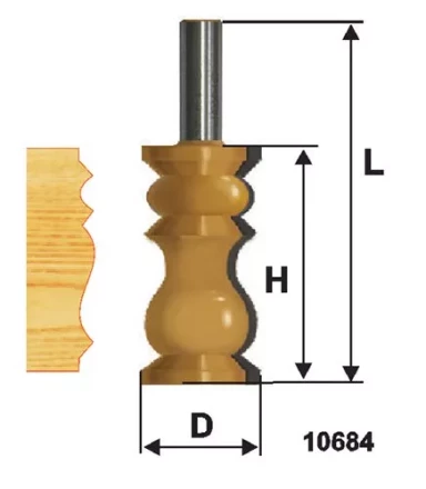 Фреза по дереву кромочная фигурная 32х57 №1 твердосплав ц/хв 12 ЭНКОР 10684 купить в Надыме