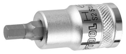 Торцовая бита-головка KRAFTOOL &quot;INDUSTRIE QUALITAT&quot;, материал S2, HEX, сатинированная, 1/2&quot;, H6 27908-06_z01 купить в Надыме