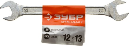 Ключ рожковый гаечный ЗУБР &quot;СТАНДАРТ&quot;, оцинкованный, 12х13мм 27115-12-13 купить в Надыме