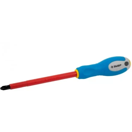 ЗУБР "ПРОФИ ЭЛЕКТРИК". Отвертка Cr-V, трехкомпонент рукоятка, высоковольтная до ~1000В, PH №3, 150 мм 25262-3-150 купить в Надыме