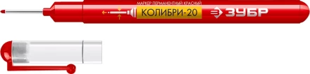 ЗУБР Колибри-20 красный, наконечник L 20 мм,  2 мм, перманентный маркер для отверстийл (06328-3) купить в Надыме