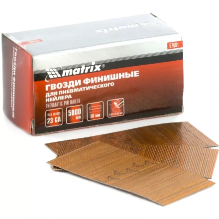 Гвозди финишные шпильки 23GA для пн. нейлера финишного диам. 0,64 мм длина -25 мм,5000 шт MATRIX 57679 купить в Надыме
