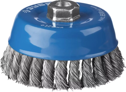 ЗУБР "ПРОФЕССИОНАЛ". Щетка чашечная для УШМ, плетеные пучки стальной проволоки 0,5мм, 120ммхМ14 35275-120_z02 купить в Надыме