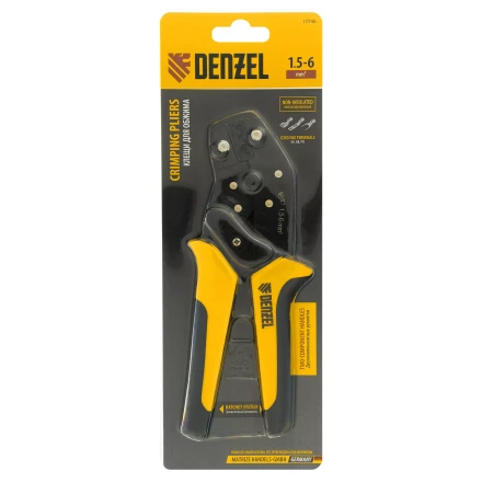 Клещи для обжима неизолированных наконечников НК и НВ, разъемов РП, 1,5 - 6 мм2 Denzel 17746 купить в Надыме