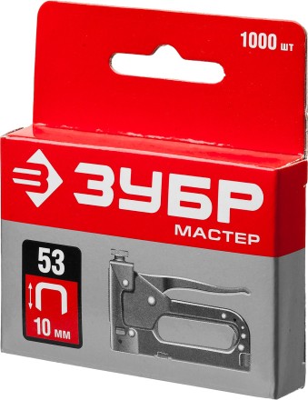 Скобы тип 53, 10 мм, закаленные, ЗУБР &quot;МАСТЕР&quot; 31625-10, 1000 шт 31625-10 купить в Надыме