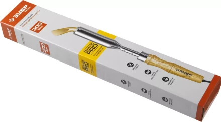 Паяльник, ЗУБР "МАСТЕР" 55303-300, с выключателем, деревянной рукояткой и долговечным жалом, 300Вт, клин 55303-300 купить в Надыме