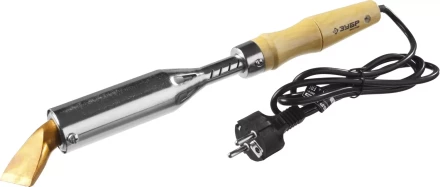 Паяльник, ЗУБР "МАСТЕР" 55303-300, с выключателем, деревянной рукояткой и долговечным жалом, 300Вт, клин 55303-300 купить в Надыме