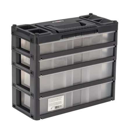 Органайзер для хранения с выдвижными лотками Stels 310х150х260мм, 4 секции, пластик Россия 90728 купить в Надыме