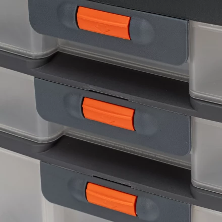 Органайзер для хранения с выдвижными лотками Stels 310х150х260мм, 4 секции, пластик Россия 90728 купить в Надыме