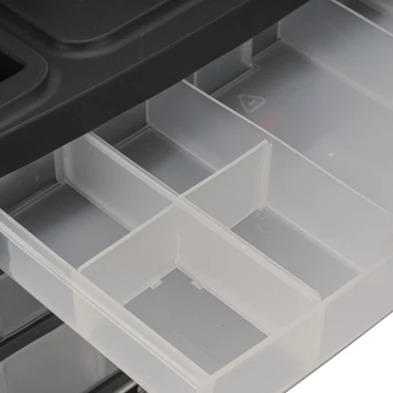 Органайзер для хранения с выдвижными лотками Stels 310х150х260мм, 4 секции, пластик Россия 90728 купить в Надыме