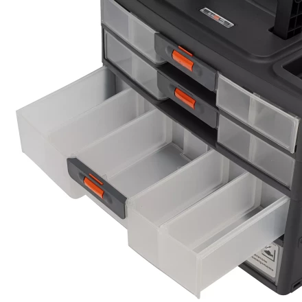 Органайзер для хранения с выдвижными лотками Stels 310х150х260мм, 4 секции, пластик Россия 90728 купить в Надыме