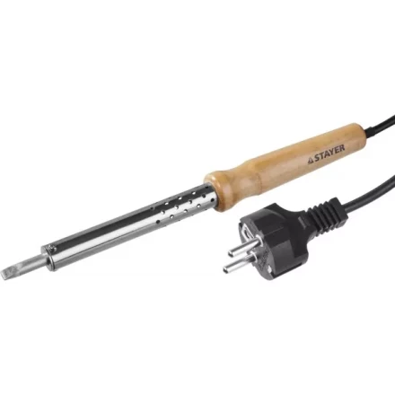 Паяльник с деревянной рукояткой и долговечным жалом, STAYER &quot;MASTER&quot; MAXTerm, 55310-100, 100 Вт, клин 55310-100 купить в Надыме