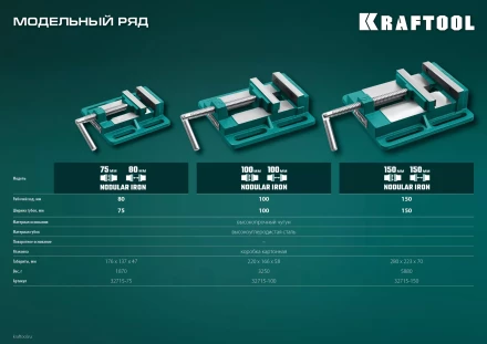 Тиски KRAFTOOL станочные 32715-75 купить в Надыме