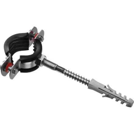 Хомут трубный с гайкой, оцинкованный, в комплекте с сантехнической шпилькой и дюбелем, 3/4", 1шт, ЗУБР Мастер 37866-25-29 37866-25-29 купить в Надыме