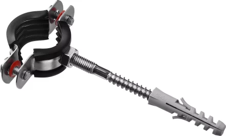 Хомут трубный с гайкой, оцинкованный, в комплекте с сантехнической шпилькой и дюбелем, 3/4", 1шт, ЗУБР Мастер 37866-25-29 37866-25-29 купить в Надыме