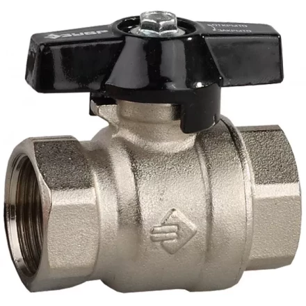 Кран шаровой ЗУБР полнопроходной "мама-мама", бабочка, хромиров латунь, 3/4" 4-51323-C-3/4 купить в Надыме