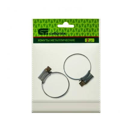Хомуты металлические червячные 25-38 мм ширина 12 мм английский тип W1 2 шт Сибртех 47668 купить в Надыме