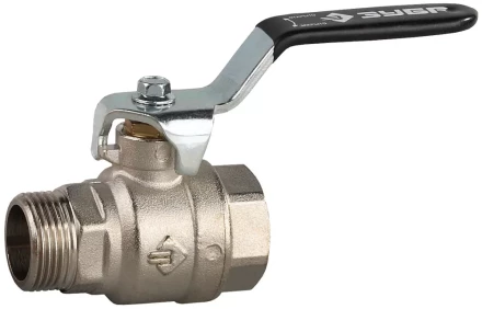 Кран шаровой ЗУБР полнопроходной "мама-папа", ручка, хромиров латунь, 3/4" 4-51321-C-3/4 купить в Надыме