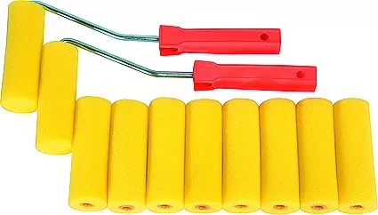 Набор мини-валиков "ПОРОЛОН" 100 мм D - 35 мм D ручки - 6 мм 10 шт. + 2 бюгеля  SPARTA 802835 купить в Надыме
