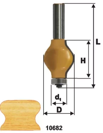 Фреза по дереву кромочная фигурная для перил 31.8х38 твердосплав ц/хв 12 ЭНКОР 10682 купить в Надыме