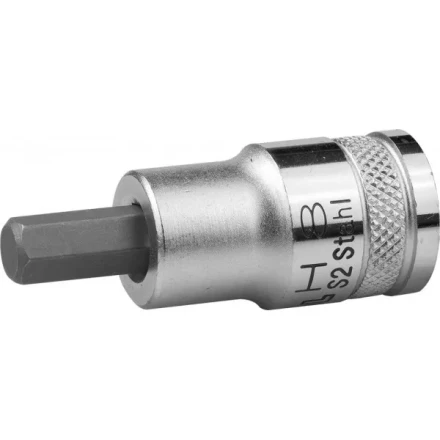 Торцовая бита-головка KRAFTOOL "INDUSTRIE QUALITAT", материал S2, HEX, сатинированная, 1/2", H8 27908-08_z01 купить в Надыме