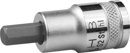 Торцовая бита-головка KRAFTOOL "INDUSTRIE QUALITAT", материал S2, HEX, сатинированная, 1/2", H8 27908-08_z01 купить в Надыме